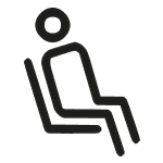 Symbol of a person sitting down