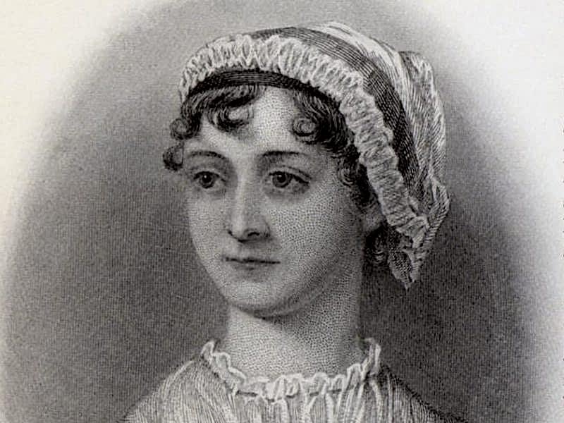 Black and white portrait of Jane Austen